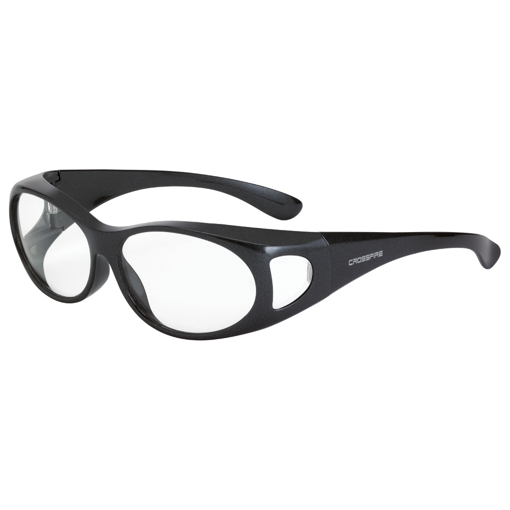 OG3 Over the Glass Safety Eyewear - Shiny Pearl Gray Frame - Clear Lens - Clear Lens